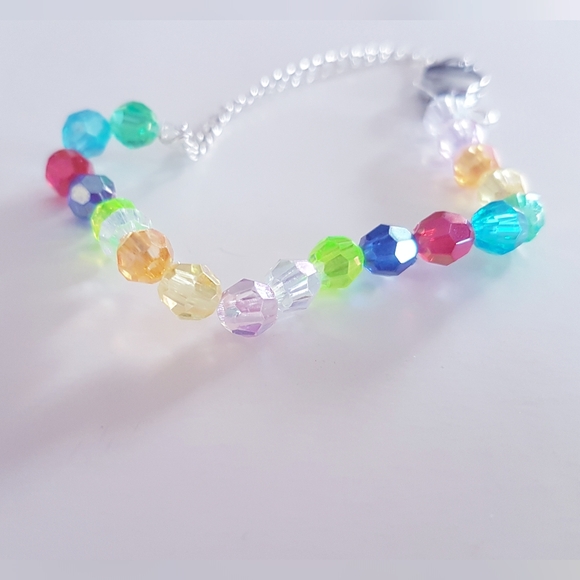 Bejeweled Bracelet Magnetic Clasp Hand Crafted Multi-Colored - Picture 3 of 15